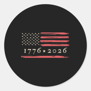 Pegatina Redonda Bandera de Estados Unidos 250 años 1776-2026