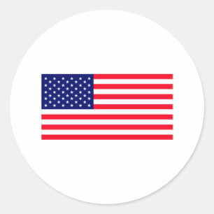 Pegatina Redonda Bandera de Estados Unidos El MUSEO Zazzle