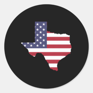 Pegatina Redonda Bandera De Estados Unidos Patriótica Del Estado De