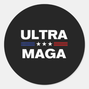 Pegatina Redonda Bandera de Estados Unidos Ultra Maga 3