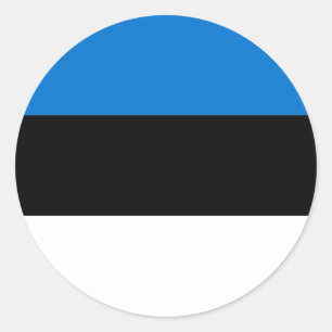 Pegatina Redonda Bandera de Estonia