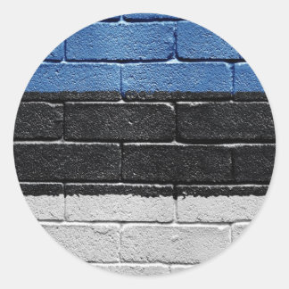 Pegatina Redonda Bandera de Estonia