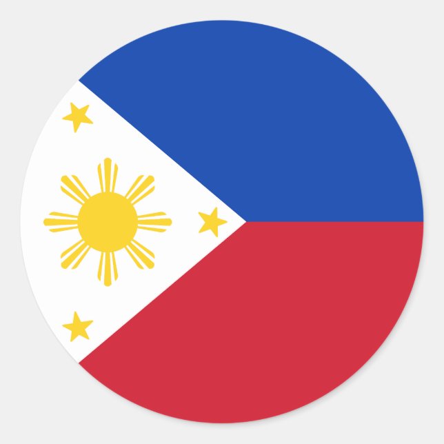 Pegatina Redonda Bandera de Filipinas (Anverso)