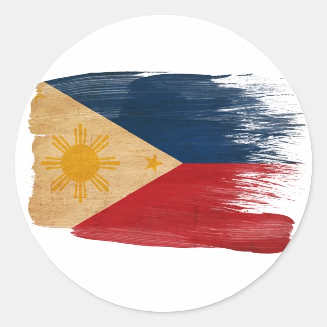 Pegatina Redonda Bandera de Filipinas (Anverso)