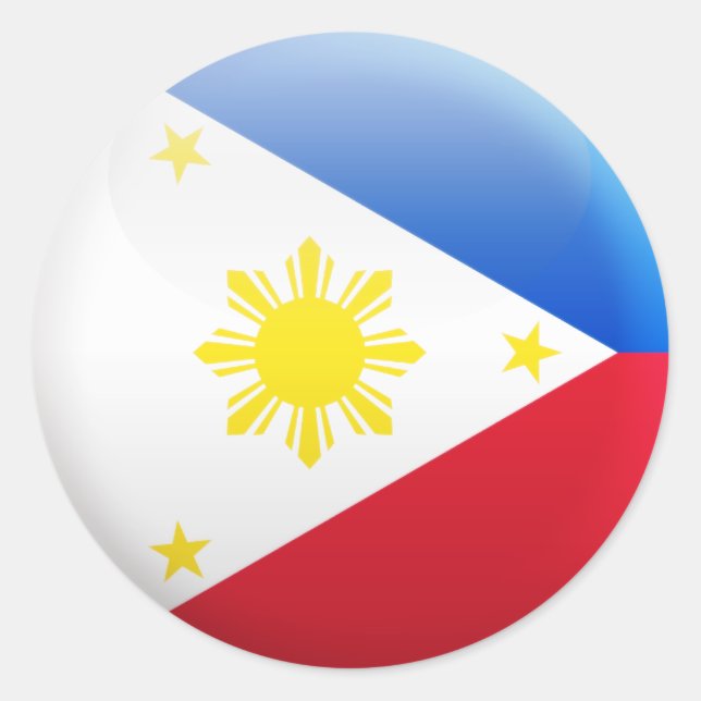 Pegatina Redonda Bandera de Filipinas (Anverso)