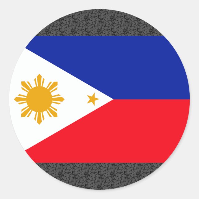 Pegatina Redonda Bandera de Filipinas (Anverso)
