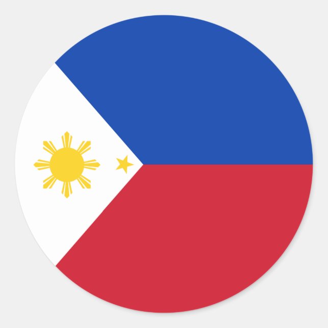 Pegatina Redonda Bandera de Filipinas (Anverso)