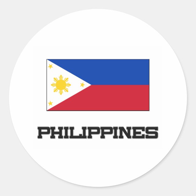 Pegatina Redonda Bandera de Filipinas (Anverso)