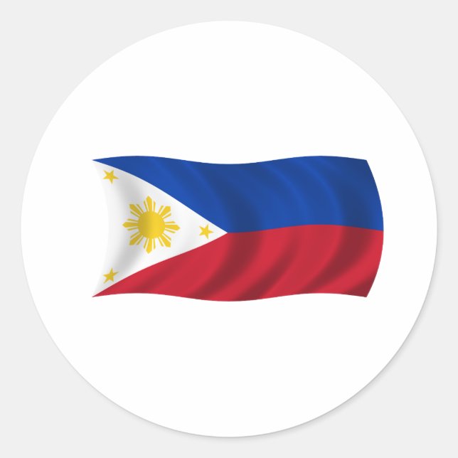Pegatina Redonda Bandera de Filipinas (Anverso)