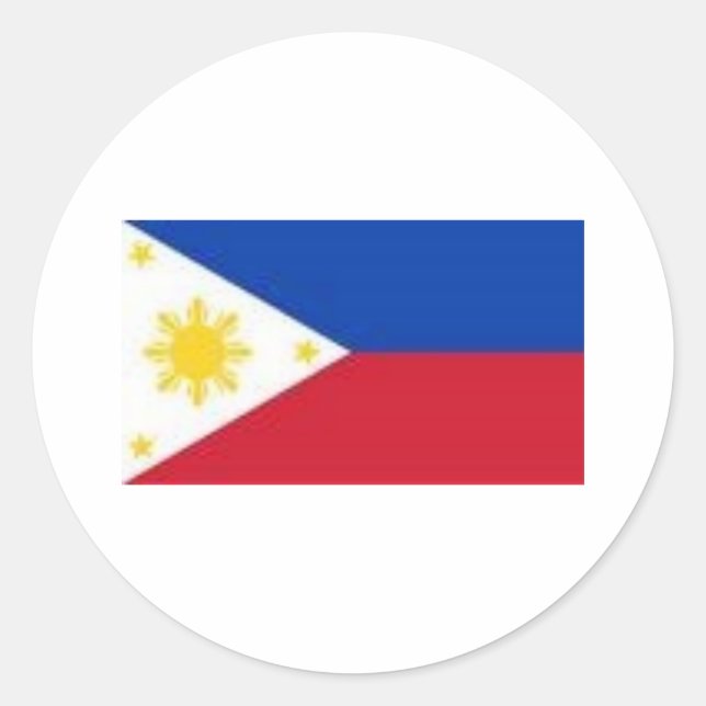 Pegatina Redonda Bandera de Filipinas (Anverso)