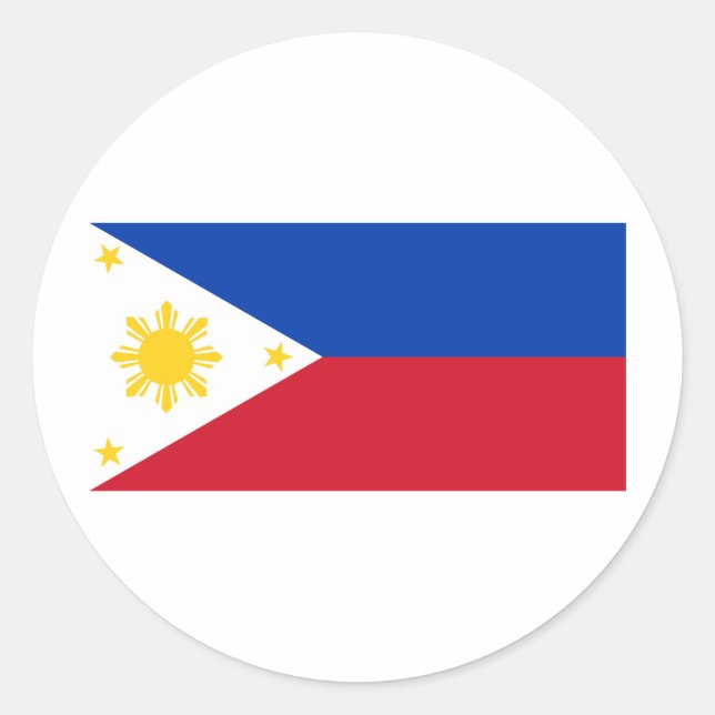 Pegatina Redonda Bandera de Filipinas (Anverso)