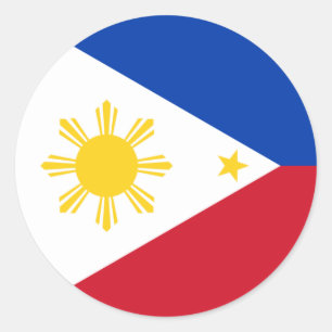 Pegatina Redonda Bandera de Filipinas Bandera Filipina