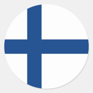 Pegatina Redonda Bandera de Finlandia