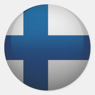 Pegatina Redonda Bandera de Finlandia