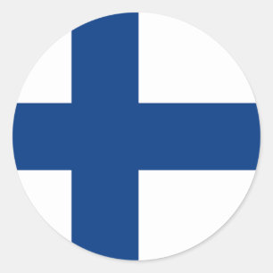 Pegatina Redonda Bandera de Finlandia
