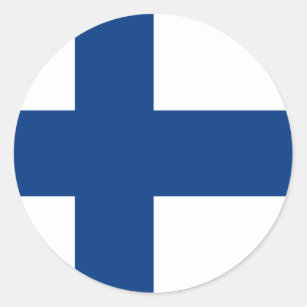 Pegatina Redonda Bandera de Finlandia