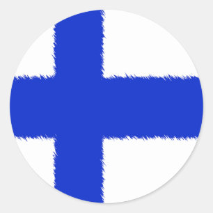 Pegatina Redonda Bandera de Finlandia