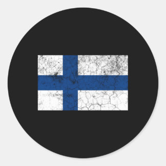 Pegatina Redonda Bandera De Finlandia