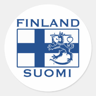 Pegatina Redonda Bandera de Finlandia