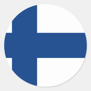 Pegatina Redonda Bandera de Finlandia (finlandesa)