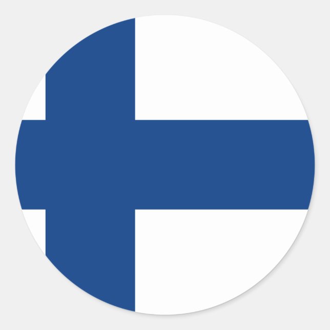 Pegatina Redonda Bandera de Finlandia - Suomen lippu - Bandera finl (Anverso)
