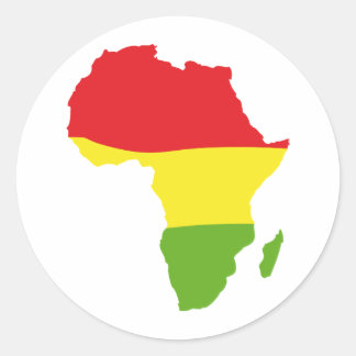 Pegatina Redonda bandera de forma de áfrica