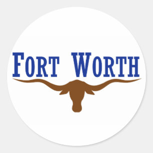 Pegatina Redonda Bandera de Fort Worth