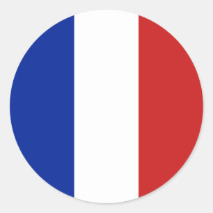 Pegatina Redonda Bandera de Francia