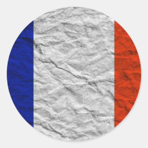 Pegatina Redonda bandera de francia