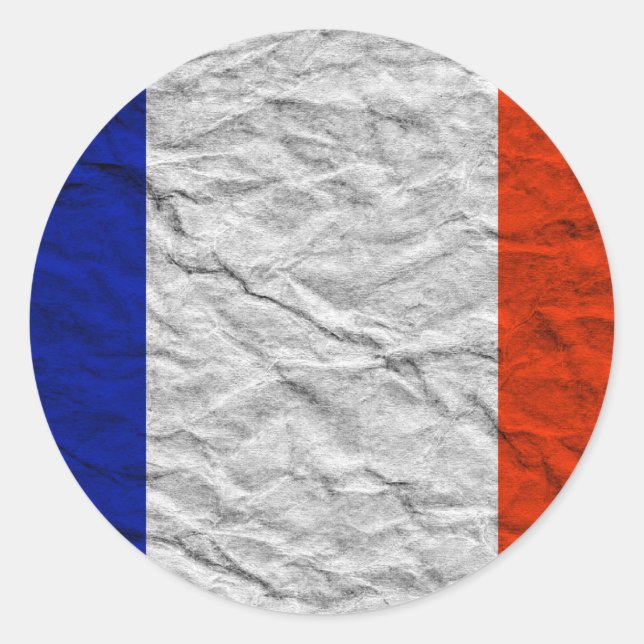 Pegatina Redonda bandera de francia (Anverso)