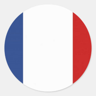 Pegatina Redonda Bandera de Francia