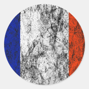 Pegatina Redonda bandera de francia