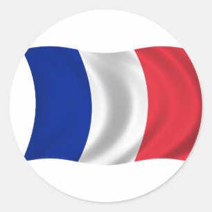 Pegatina Redonda Bandera de Francia