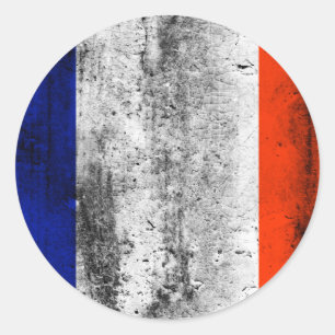Pegatina Redonda bandera de francia