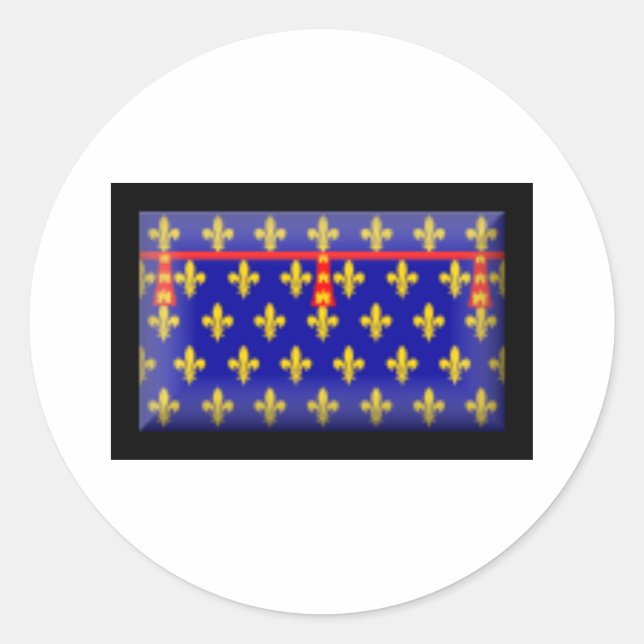 Pegatina Redonda Bandera de Francia-Artois (Anverso)