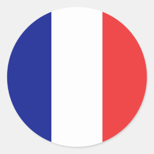 Pegatina Redonda Bandera de Francia Tricolore Francés