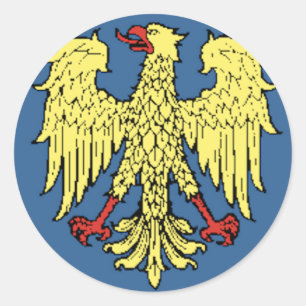 Pegatina Redonda Bandera de Friuli-Venezia Giulia (Italia)