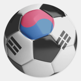 Pegatina Redonda Bandera de fútbol de Corea del Sur