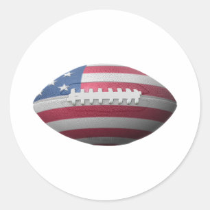 Pegatina Redonda Bandera de Fútbol de Estados Unidos