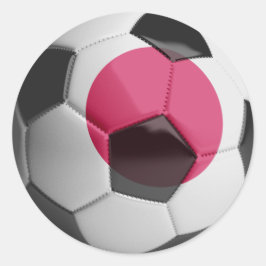 Pegatina Redonda Bandera de fútbol de Japón