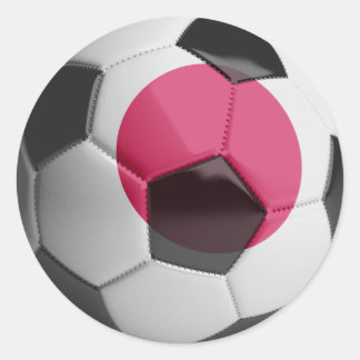 Pegatina Redonda Bandera de fútbol de Japón