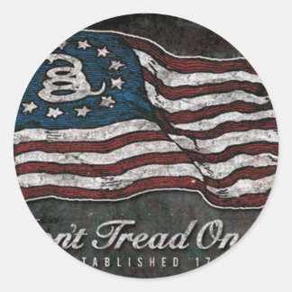 Pegatina Redonda Bandera De Gadsden - Libertad O Muerte