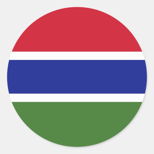 Pegatina Redonda Bandera de Gambia (Anverso)