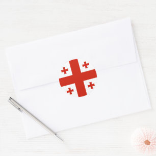 Pegatina Redonda Bandera de Georgia