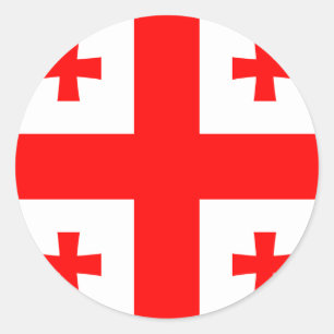 Pegatina Redonda Bandera de Georgia