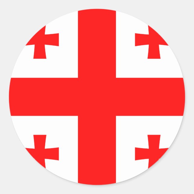 Pegatina Redonda Bandera de Georgia (Anverso)