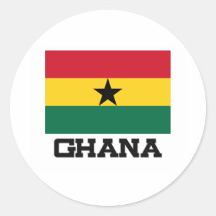 Pegatina Redonda Bandera de Ghana
