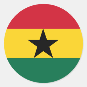 Pegatina Redonda Bandera de Ghana