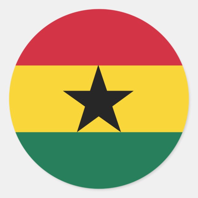 Pegatina Redonda Bandera de Ghana (Anverso)
