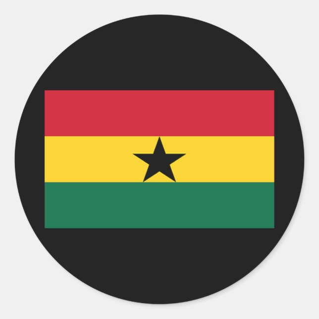 Pegatina Redonda Bandera de Ghana (Anverso)